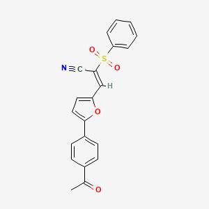 (2E)-3-[5-(4-acetylphenyl)furan-2-yl]-2-(phenylsulfonyl)prop-2-enenitrile