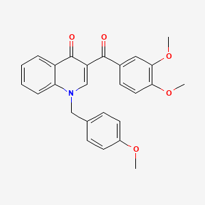 molecular formula C26H23NO5 B2779643 3-(3,4-Dimethoxybenzoyl)-1-[(4-methoxyphenyl)methyl]quinolin-4-one CAS No. 866808-36-8