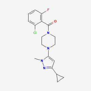 (2-chloro-6-fluorophenyl)(4-(3-cyclopropyl-1-methyl-1H-pyrazol-5-yl)piperazin-1-yl)methanone