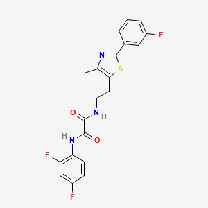 molecular formula C20H16F3N3O2S B2779667 N'-(2,4-difluorophenyl)-N-{2-[2-(3-fluorophenyl)-4-methyl-1,3-thiazol-5-yl]ethyl}ethanediamide CAS No. 895803-92-6