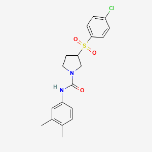 B2779690 3-((4-chlorophenyl)sulfonyl)-N-(3,4-dimethylphenyl)pyrrolidine-1-carboxamide CAS No. 1797279-10-7