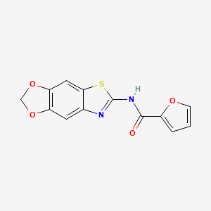 molecular formula C13H8N2O4S B2779699 N-([1,3]二氧杂杂环[4,5-f][1,3]苯并噻唑-6-基)呋喃-2-羧酰胺 CAS No. 892856-71-2