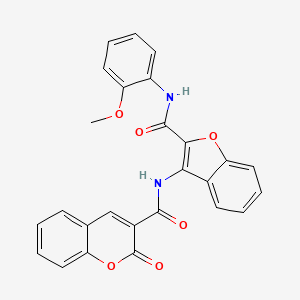 molecular formula C26H18N2O6 B2779700 N-(2-((2-methoxyphenyl)carbamoyl)benzofuran-3-yl)-2-oxo-2H-chromene-3-carboxamide CAS No. 862830-27-1