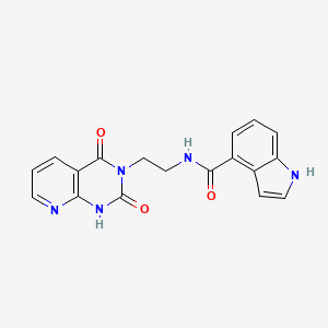 molecular formula C18H15N5O3 B2779702 N-(2-(2,4-dioxo-1,2-dihydropyrido[2,3-d]pyrimidin-3(4H)-yl)ethyl)-1H-indole-4-carboxamide CAS No. 2034373-43-6