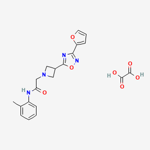 molecular formula C20H20N4O7 B2779704 2-(3-(3-(furan-2-yl)-1,2,4-oxadiazol-5-yl)azetidin-1-yl)-N-(o-tolyl)acetamide oxalate CAS No. 1428347-93-6