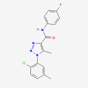 molecular formula C17H14ClFN4O B2779708 1-(2-氯-5-甲基苯基)-N-(4-氟苯基)-5-甲基-1H-1,2,3-三唑-4-甲酰胺 CAS No. 904816-74-6
