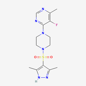 4-[4-[(3,5-Dimethyl-1H-pyrazol-4-yl)sulfonyl]piperazin-1-yl]-5-fluoro-6-methylpyrimidine