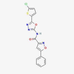 molecular formula C16H9ClN4O3S B2779712 N-[5-(5-chlorothiophen-2-yl)-1,3,4-oxadiazol-2-yl]-5-phenyl-1,2-oxazole-3-carboxamide CAS No. 1203299-20-0