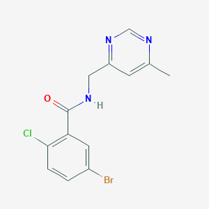molecular formula C13H11BrClN3O B2779713 5-bromo-2-chloro-N-((6-methylpyrimidin-4-yl)methyl)benzamide CAS No. 2177365-46-5