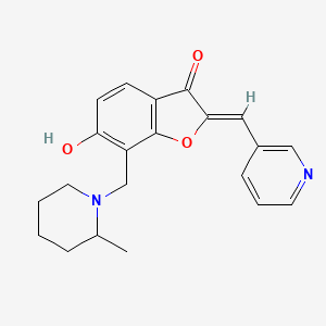 molecular formula C21H22N2O3 B2779716 (Z)-6-hydroxy-7-((2-methylpiperidin-1-yl)methyl)-2-(pyridin-3-ylmethylene)benzofuran-3(2H)-one CAS No. 900268-86-2