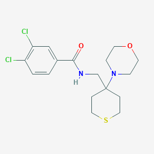 molecular formula C17H22Cl2N2O2S B2779719 3,4-Dichloro-N-[(4-morpholin-4-ylthian-4-yl)methyl]benzamide CAS No. 2380188-29-2