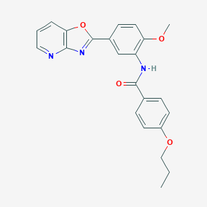 molecular formula C23H21N3O4 B277973 N-[2-methoxy-5-([1,3]oxazolo[4,5-b]pyridin-2-yl)phenyl]-4-propoxybenzamide 