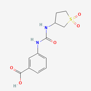 molecular formula C12H14N2O5S B2779741 3-{[(1,1-Dioxidotetrahydrothiophen-3-yl)carbamoyl]amino}benzoic acid CAS No. 1144428-81-8