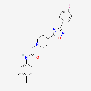 molecular formula C22H22F2N4O2 B2779787 N-(3-fluoro-4-methylphenyl)-2-(4-(3-(4-fluorophenyl)-1,2,4-oxadiazol-5-yl)piperidin-1-yl)acetamide CAS No. 1251690-04-6