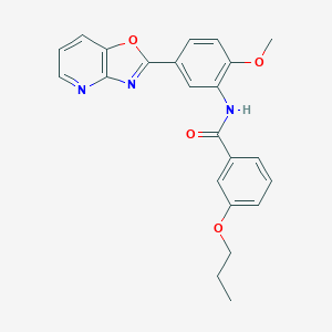 molecular formula C23H21N3O4 B277980 N-[2-methoxy-5-([1,3]oxazolo[4,5-b]pyridin-2-yl)phenyl]-3-propoxybenzamide 