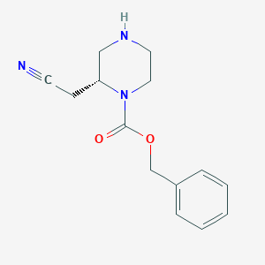 molecular formula C14H17N3O2 B2779830 Benzyl (R)-2-(cyanomethyl)piperazine-1-carboxylate CAS No. 2306255-32-1