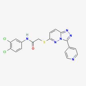 molecular formula C18H12Cl2N6OS B2779847 N-(3,4-dichlorophenyl)-2-((3-(pyridin-4-yl)-[1,2,4]triazolo[4,3-b]pyridazin-6-yl)thio)acetamide CAS No. 868969-75-9