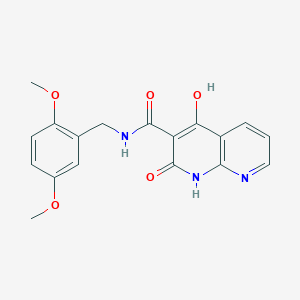 molecular formula C18H17N3O5 B2779875 N-[(2,5-dimethoxyphenyl)methyl]-4-hydroxy-2-oxo-1,2-dihydro-1,8-naphthyridine-3-carboxamide CAS No. 1251680-82-6