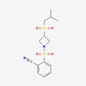 B2779880 2-((3-(Isobutylsulfonyl)azetidin-1-yl)sulfonyl)benzonitrile CAS No. 1797697-16-5