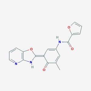 molecular formula C18H13N3O4 B277991 N-[(3E)-5-methyl-3-(3H-[1,3]oxazolo[4,5-b]pyridin-2-ylidene)-4-oxocyclohexa-1,5-dien-1-yl]furan-2-carboxamide 