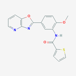 molecular formula C18H13N3O3S B277993 N-(2-methoxy-5-[1,3]oxazolo[4,5-b]pyridin-2-ylphenyl)-2-thiophenecarboxamide 
