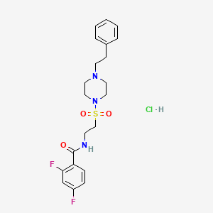2,4-difluoro-N-(2-((4-phenethylpiperazin-1-yl)sulfonyl)ethyl)benzamide hydrochloride