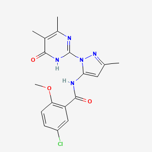5-chloro-N-(1-(4,5-dimethyl-6-oxo-1,6-dihydropyrimidin-2-yl)-3-methyl-1H-pyrazol-5-yl)-2-methoxybenzamide