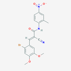 (E)-3-(2-bromo-4,5-dimethoxyphenyl)-2-cyano-N-(2-methyl-4-nitrophenyl)prop-2-enamide