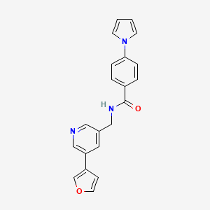 molecular formula C21H17N3O2 B2780011 N-{[5-(furan-3-yl)pyridin-3-yl]methyl}-4-(1H-pyrrol-1-yl)benzamide CAS No. 2097861-90-8