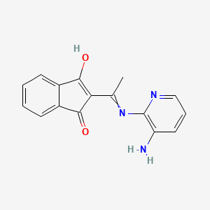 molecular formula C16H13N3O2 B2780033 2-{1-[(3-aminopyridin-2-yl)amino]ethylidene}-2,3-dihydro-1H-indene-1,3-dione CAS No. 1023584-93-1