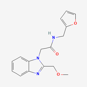 molecular formula C16H17N3O3 B2780038 N-[(furan-2-yl)methyl]-2-[2-(methoxymethyl)-1H-1,3-benzodiazol-1-yl]acetamide CAS No. 955335-61-2