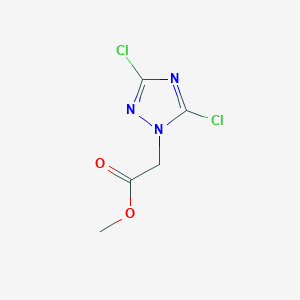 molecular formula C5H5Cl2N3O2 B2780052 methyl 2-(3,5-dichloro-1H-1,2,4-triazol-1-yl)acetate CAS No. 797022-04-9