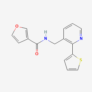 molecular formula C15H12N2O2S B2780075 N-((2-(thiophen-2-yl)pyridin-3-yl)methyl)furan-3-carboxamide CAS No. 2034400-10-5