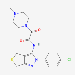 molecular formula C18H20ClN5O2S B2780079 N-[2-(4-chlorophenyl)-2H,4H,6H-thieno[3,4-c]pyrazol-3-yl]-2-(4-methylpiperazin-1-yl)-2-oxoacetamide CAS No. 946332-28-1