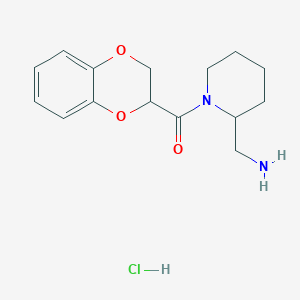 (2-(Aminomethyl)piperidin-1-yl)(2,3-dihydrobenzo[b][1,4]dioxin-2-yl)methanone hydrochloride