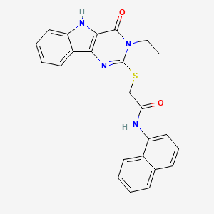 2-[(3-ethyl-4-oxo-4,5-dihydro-3H-pyrimido[5,4-b]indol-2-yl)thio]-N-1-naphthylacetamide