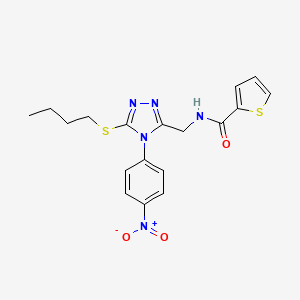 N-[[5-butylsulfanyl-4-(4-nitrophenyl)-1,2,4-triazol-3-yl]methyl]thiophene-2-carboxamide