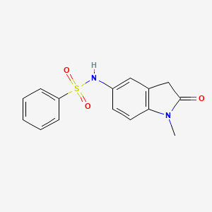 molecular formula C15H14N2O3S B2780091 N-(1-methyl-2-oxo-2,3-dihydro-1H-indol-5-yl)benzenesulfonamide CAS No. 921537-07-7