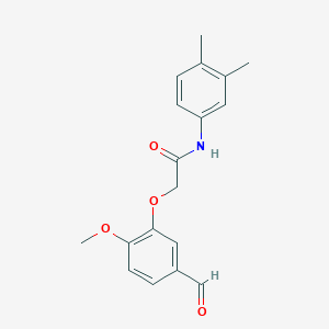 molecular formula C18H19NO4 B2780109 N-(3,4-dimethylphenyl)-2-(5-formyl-2-methoxyphenoxy)acetamide CAS No. 556020-38-3