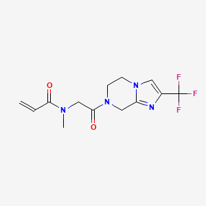 molecular formula C13H15F3N4O2 B2780142 N-Methyl-N-[2-oxo-2-[2-(trifluoromethyl)-6,8-dihydro-5H-imidazo[1,2-a]pyrazin-7-yl]ethyl]prop-2-enamide CAS No. 2361679-55-0