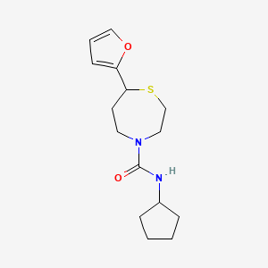 molecular formula C15H22N2O2S B2780158 N-cyclopentyl-7-(furan-2-yl)-1,4-thiazepane-4-carboxamide CAS No. 1705516-94-4