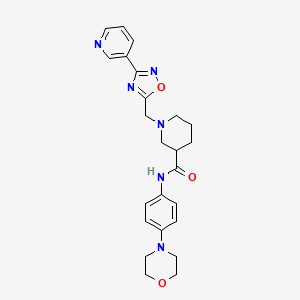 molecular formula C24H28N6O3 B2780176 N-(4-morpholinophenyl)-1-((3-(pyridin-3-yl)-1,2,4-oxadiazol-5-yl)methyl)piperidine-3-carboxamide CAS No. 1286727-74-9