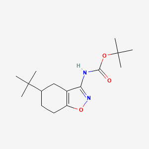 molecular formula C16H26N2O3 B2780180 Tert-butyl N-(5-tert-butyl-4,5,6,7-tetrahydro-1,2-benzoxazol-3-yl)carbamate CAS No. 2580239-38-7