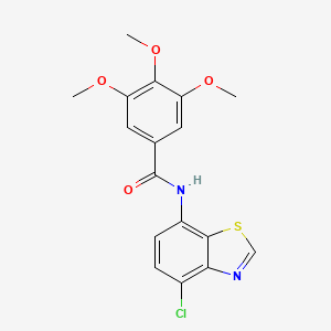 molecular formula C17H15ClN2O4S B2780188 N-(4-chloro-1,3-benzothiazol-7-yl)-3,4,5-trimethoxybenzamide CAS No. 941918-35-0