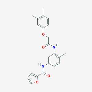 molecular formula C22H22N2O4 B278020 N-(3-{[(3,4-dimethylphenoxy)acetyl]amino}-4-methylphenyl)-2-furamide 