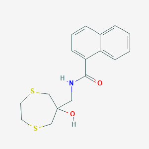 molecular formula C17H19NO2S2 B2780201 N-[(6-hydroxy-1,4-dithiepan-6-yl)methyl]naphthalene-1-carboxamide CAS No. 2415465-37-9