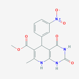 molecular formula C16H14N4O6 B2780204 METHYL 7-METHYL-5-(3-NITROPHENYL)-2,4-DIOXO-1H,2H,3H,4H,5H,8H-PYRIDO[2,3-D]PYRIMIDINE-6-CARBOXYLATE CAS No. 324045-91-2