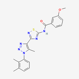 molecular formula C21H20N6O2S B2780219 N-{3-[1-(2,3-dimethylphenyl)-5-methyl-1H-1,2,3-triazol-4-yl]-1,2,4-thiadiazol-5-yl}-3-methoxybenzamide CAS No. 895118-40-8