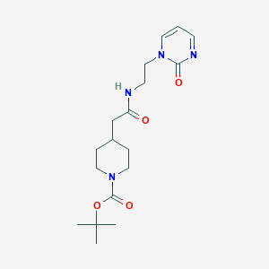 molecular formula C18H28N4O4 B2780246 Tert-butyl 4-({[2-(2-oxo-1,2-dihydropyrimidin-1-yl)ethyl]carbamoyl}methyl)piperidine-1-carboxylate CAS No. 2210053-68-0