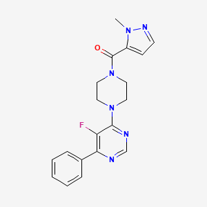 [4-(5-Fluoro-6-phenylpyrimidin-4-yl)piperazin-1-yl]-(2-methylpyrazol-3-yl)methanone